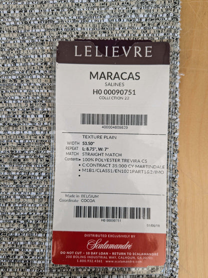 50 EV37 25" x 26" Lelievre Paris Maracas Salines Gray Solid Texture Polyester