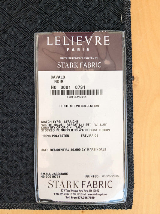 59 EV37 26" x 26" Lelievre Paris Cavalo Noir Black Diamond Ogee Small Texture