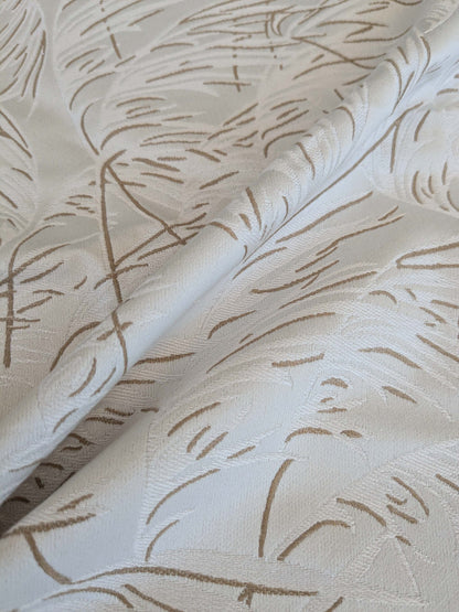 60 EV37 26" x 25" Lelievre Paris Graminae Blanc White Beige Jacquard Woven