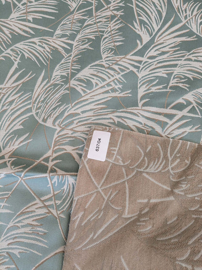 61 EV37 26" x 25" Lelievre Paris Graminae Celadon Blue White Jacquard Woven