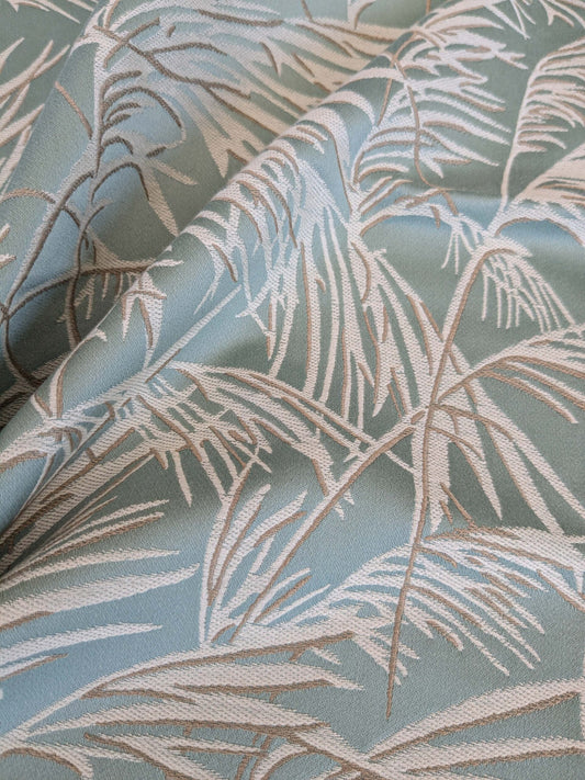 61 EV37 26" x 25" Lelievre Paris Graminae Celadon Blue White Jacquard Woven