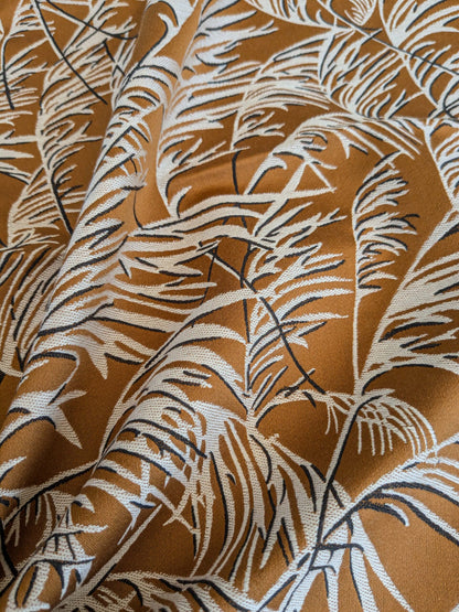 63 EV37 26" x 25" Lelievre Paris Graminae Gazelle Brown White Tropical Jacquard Woven