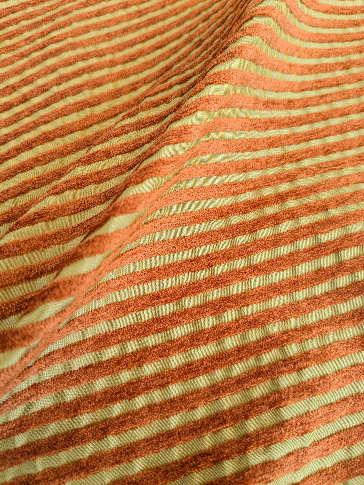 65 EV37 17" x 26" Scalamandre Senegal Epice Horizontal Stripe Red Gold Viscose Silk MSRP USD 330/y