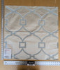 69 EV37 26" x 26" Scalamandre Circle Fret Cloud Cream White Blue Jacquard Medallion Geometric Fretwork Lattice MSRP USD 264/y