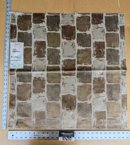 71 EV37 27" x 27" Fonthill Castellina Travertine Cut Velvet Brown Abstract Geometric MSRP USD296/y