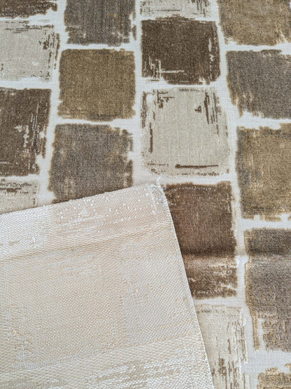 71 EV37 27" x 27" Fonthill Castellina Travertine Cut Velvet Brown Abstract Geometric MSRP USD296/y