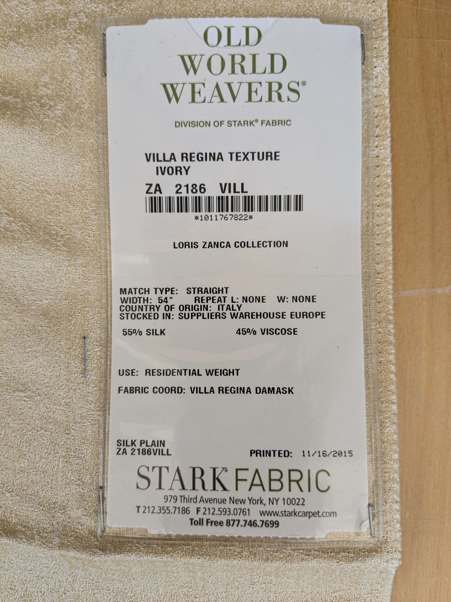 72 EV37 26" x 28" Old World Weavers Villa Regina Texture Ivory Silk Viscose Plain Cream White MSRP USD748/y