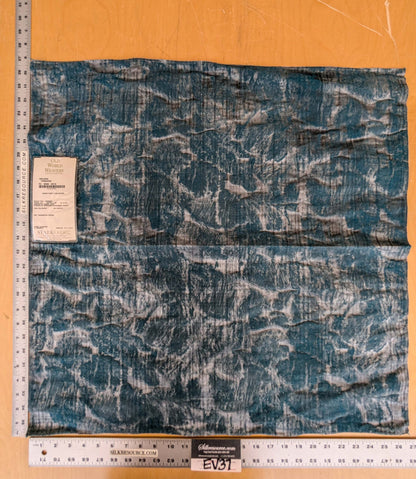 74 EV37 27" x 26" Old World Weavers Trilussa Turquoise Blue Gray Abstract Large Jacquard