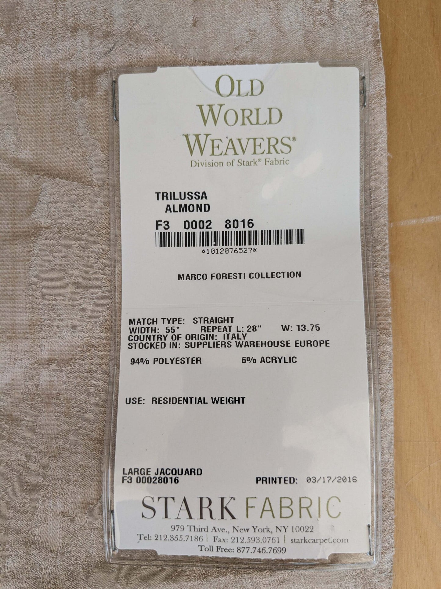 76 EV37 27" x 27" Old World Weavers Trilussa Almond Light Beige Gray Abstract Large Jacquard