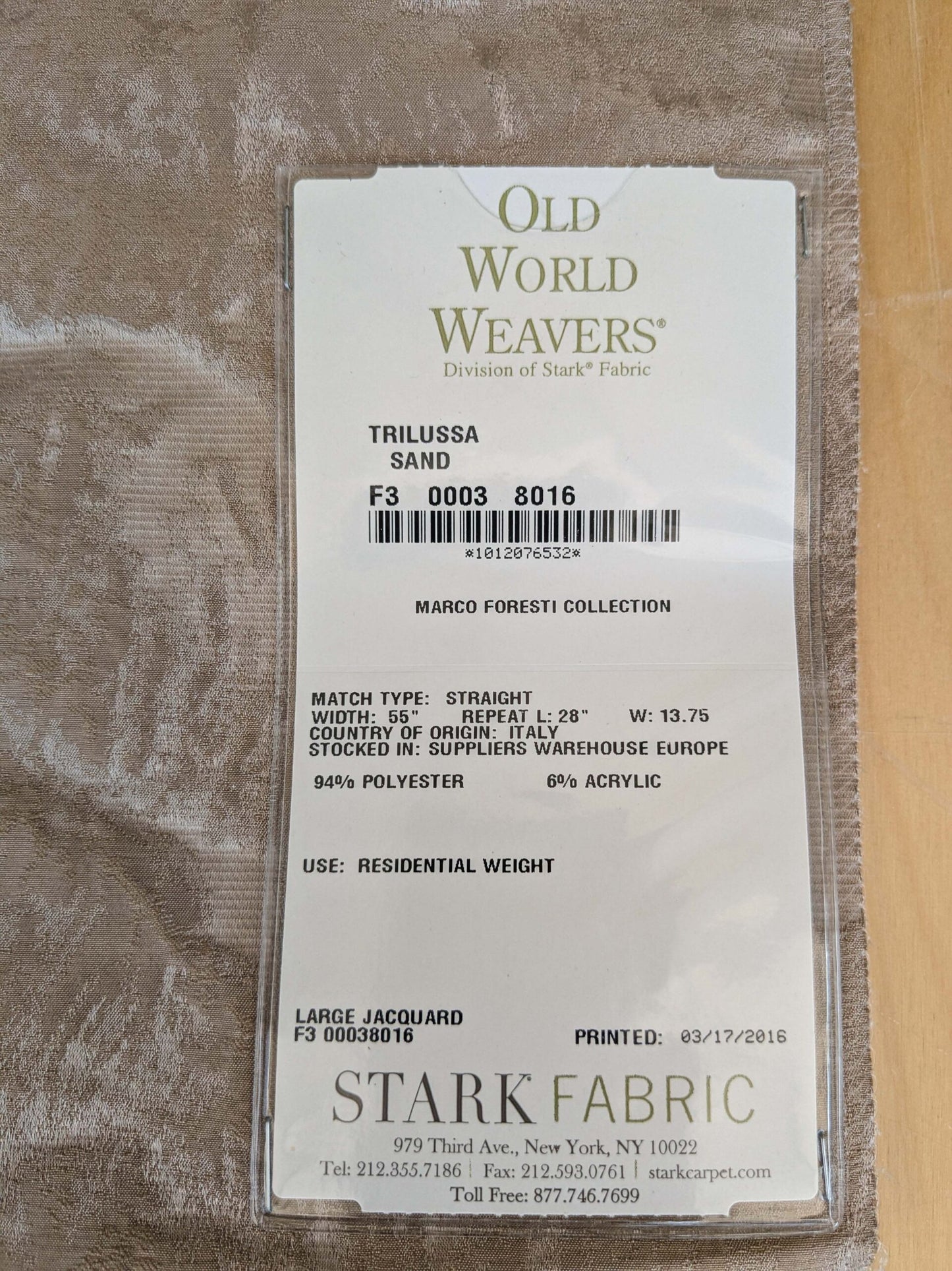 78 EV37 26" x 26" Old World Weavers Trilussa Sand Light Brown Abstract Large Jacquard