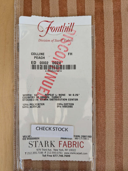 84 EV37 20" x 27" Fonthill Colline Peach Velvet Stripe