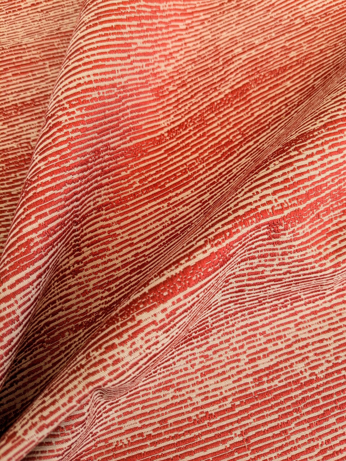 90 EV37 17" x 26" Lelievre Paris Ressource Tomette Red Beige Viscose Stripe