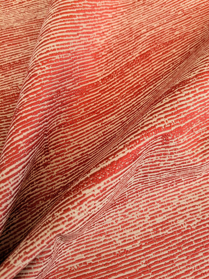 90 EV37 17" x 26" Lelievre Paris Ressource Tomette Red Beige Viscose Stripe