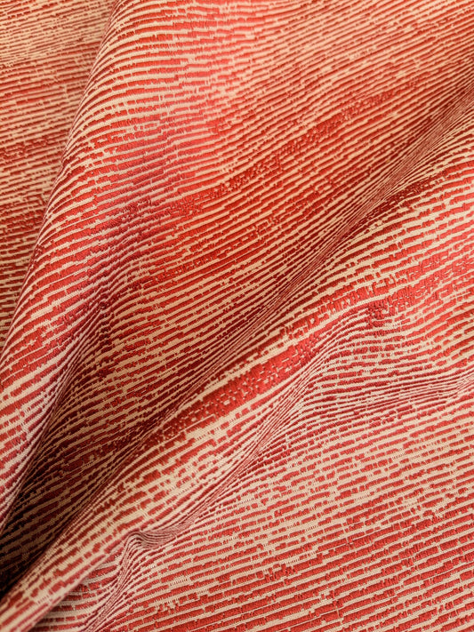 90 EV37 17" x 26" Lelievre Paris Ressource Tomette Red Beige Viscose Stripe