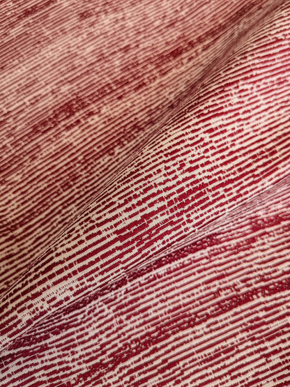 92 EV37 17" x 26" Lelievre Paris  Ressource Cerise Red White Viscose Stripe