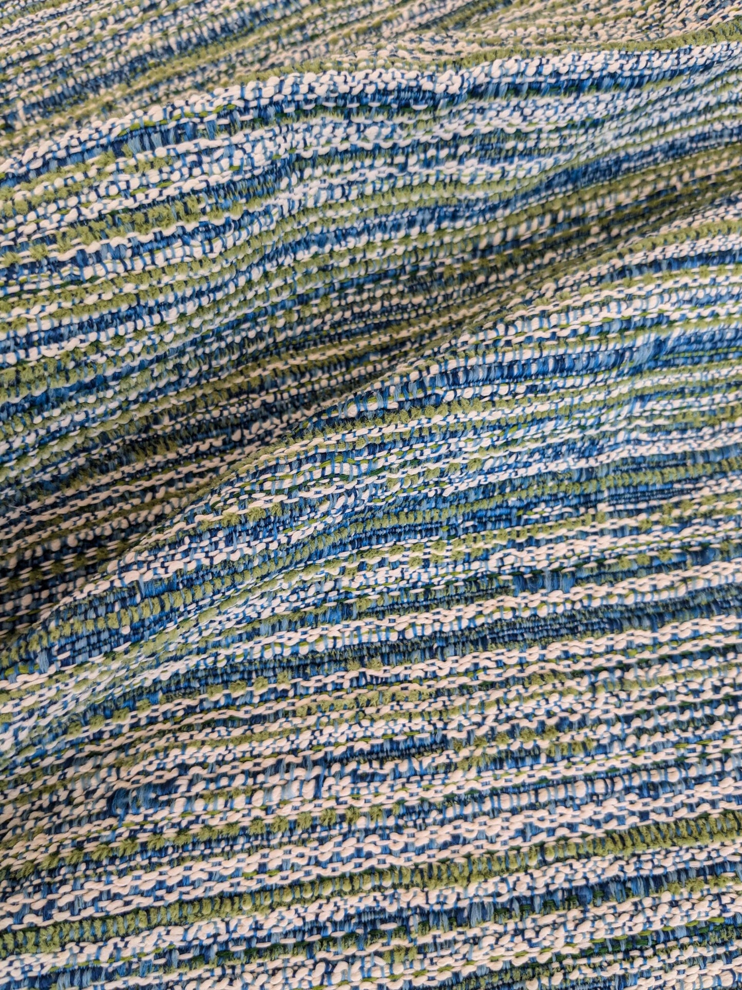 94 EV37 25" x 27" Old World Weavers Arvada Blue Green Outdoor Small Scale Texture