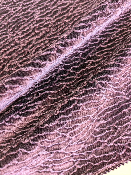 96 EV37 18" x 26" Scalamandre Astrakhan Plum Purple Embossed Velvet Silk Bamboo MSRP USD 858/y