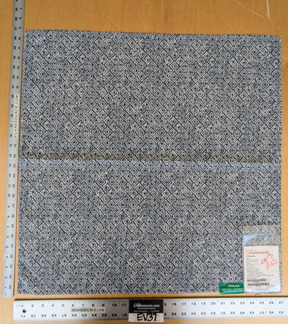 97 EV37 27" x 27" Scalamandre Java Denim Outdoor Blue White Diamond Small Scale Texture