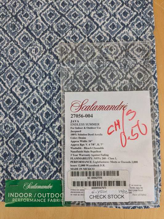 97 EV37 27" x 27" Scalamandre Java Denim Outdoor Blue White Diamond Small Scale Texture