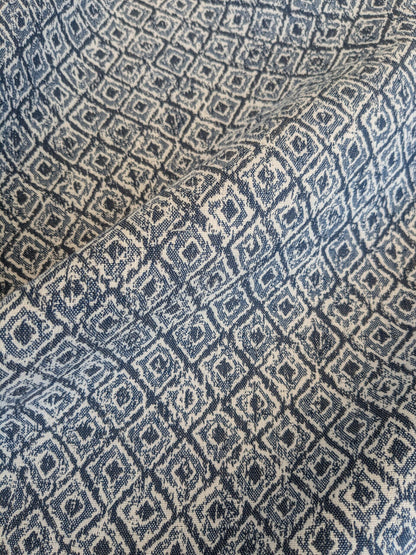 97 EV37 27" x 27" Scalamandre Java Denim Outdoor Blue White Diamond Small Scale Texture