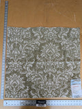 98 EV37 26" x 27" Scalamandre San Luca Damask Fern Jacquard Green White Cotton Viscose