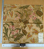 99 EV37 25" x 27" Fonthill Vizcaya Multi Cream Beige Green Pink Cotton Viscose Lampas Botanical