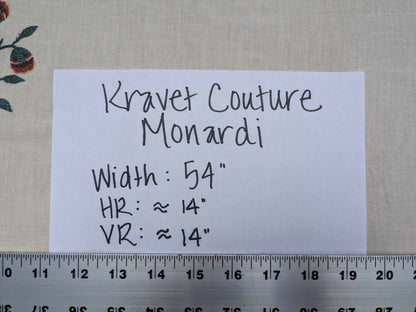 BTY  Kravet Couture Petite Monardi Embroidery Turquoise MSRP$189/Y
