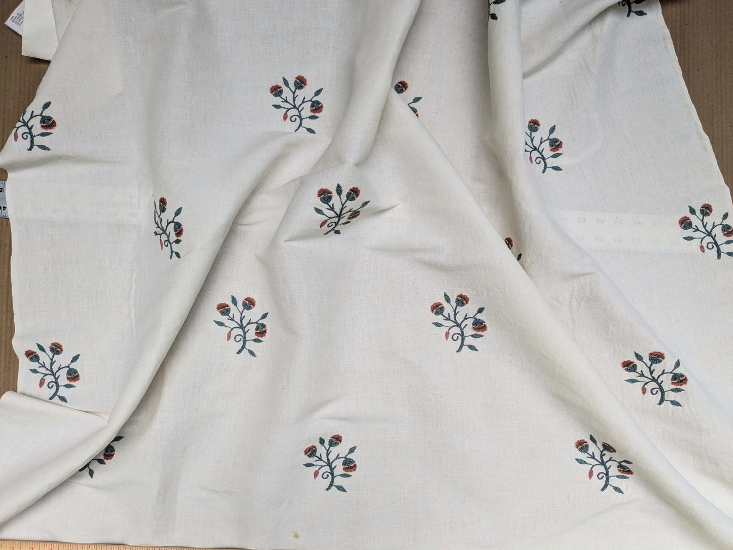 BTY  Kravet Couture Petite Monardi Embroidery Turquoise MSRP$189/Y