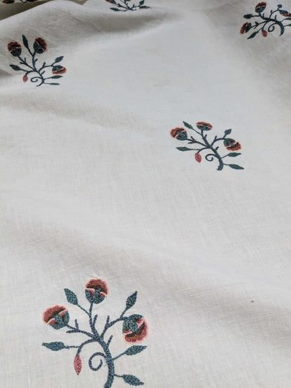 BTY  Kravet Couture Petite Monardi Embroidery Turquoise MSRP$189/Y