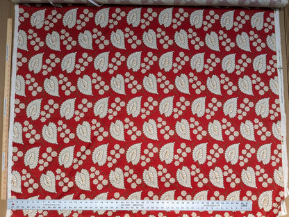 By Yd Scalamandre Winslett Red Brown White  Hand Printed in Italy MSRP$160/Y