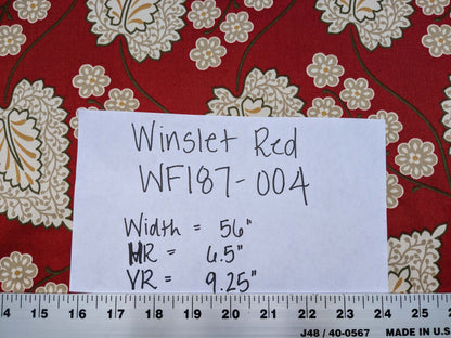 By Yd Scalamandre Winslett Red Brown White  Hand Printed in Italy MSRP$160/Y