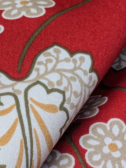 By Yd Scalamandre Winslett Red Brown White  Hand Printed in Italy MSRP$160/Y