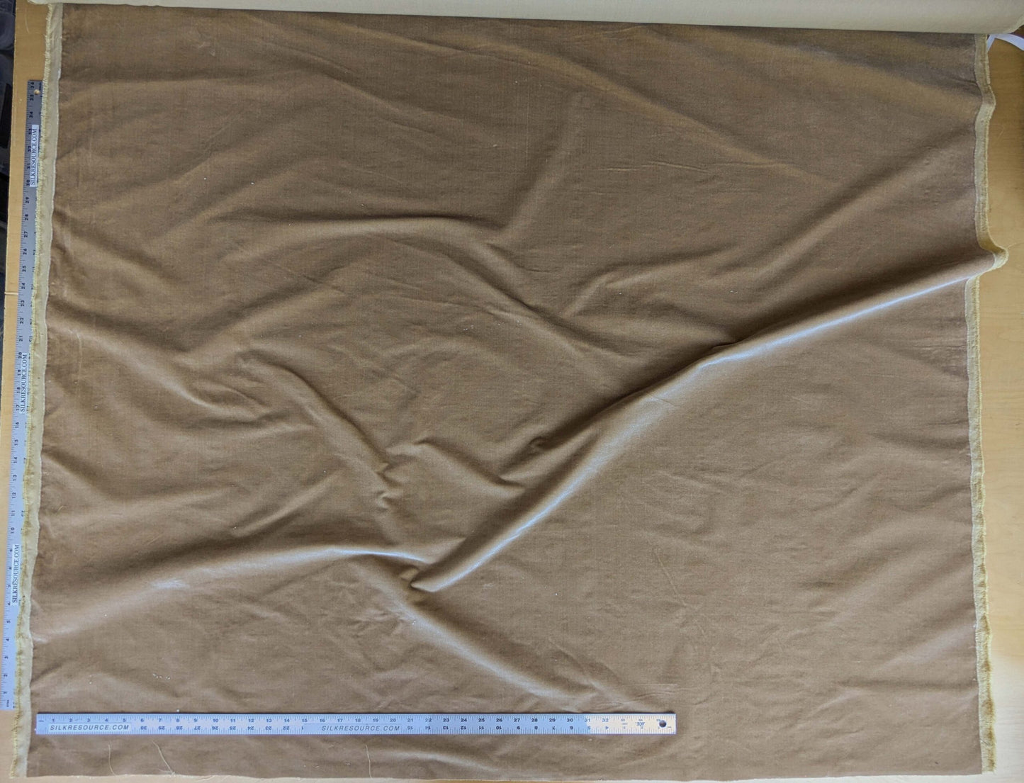 Queen's Silk Velvet Golden Moleskin Gold Brown Radiance Highest Quality Heavy 39,000+ martindale MSRP USD 728/Yard