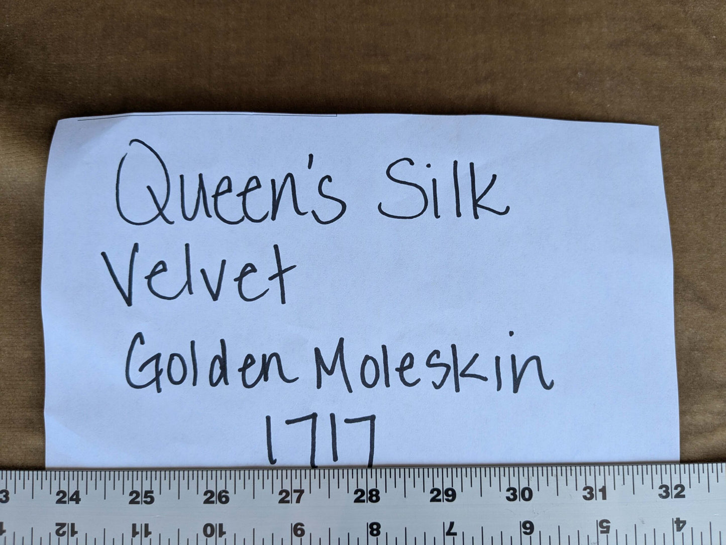Queen's Silk Velvet Golden Moleskin Gold Brown Radiance Highest Quality Heavy 39,000+ martindale MSRP USD 728/Yard