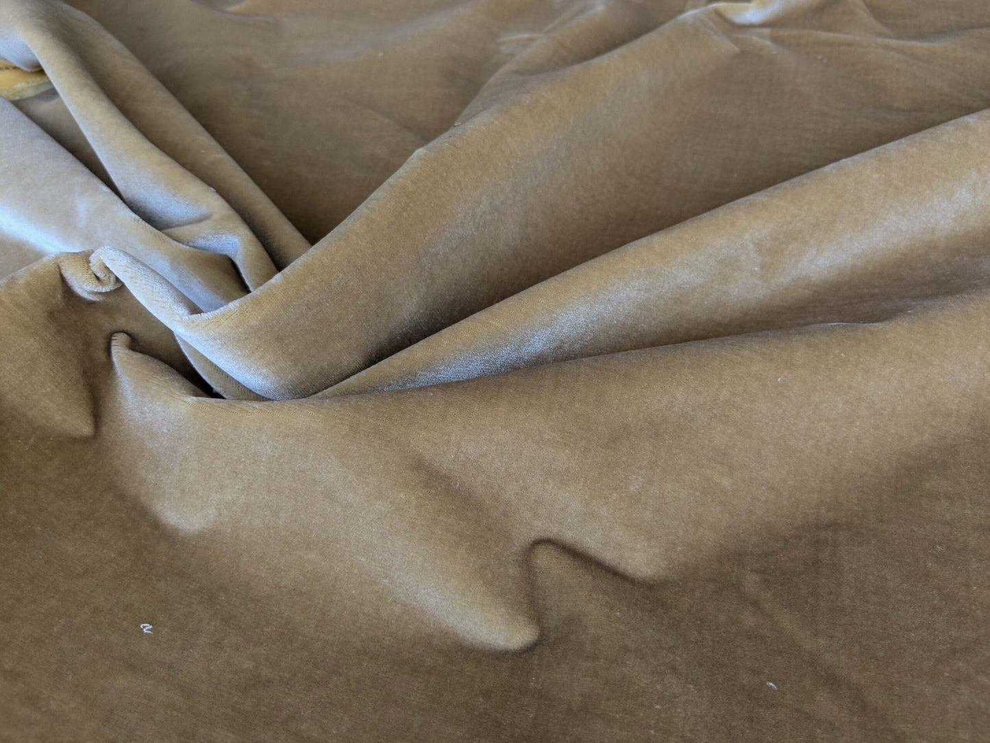 Queen's Silk Velvet Golden Moleskin Gold Brown Radiance Highest Quality Heavy 39,000+ martindale MSRP USD 728/Yard