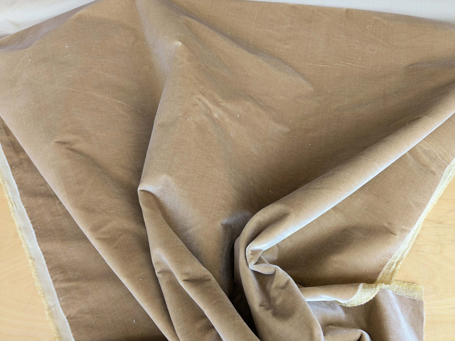 Queen's Silk Velvet Golden Moleskin Gold Brown Radiance Highest Quality Heavy 39,000+ martindale MSRP USD 728/Yard