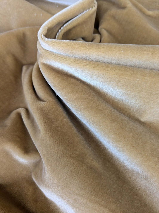 Queen's Silk Velvet Golden Moleskin Gold Brown Radiance Highest Quality Heavy 39,000+ martindale MSRP USD 728/Yard