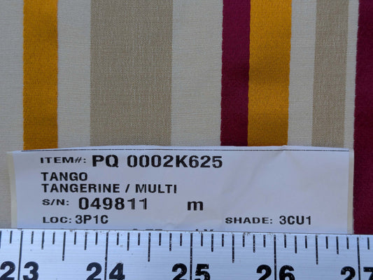 Scalamandre Tango Tangerine/Multi Orange Red Beige White Stripe MSRP USD 324/y