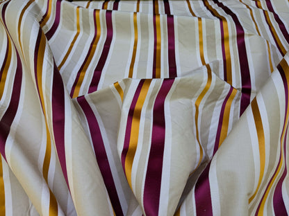 Scalamandre Tango Tangerine/Multi Orange Red Beige White Stripe MSRP USD 324/y