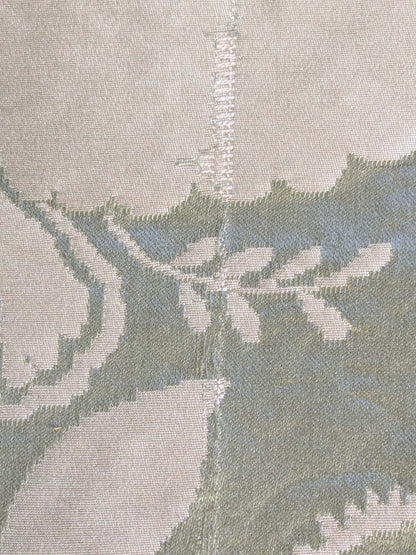 by yard Scalamandre Silk Damask Renaissance Gold Celery Green Medallion Floral DEFECT!