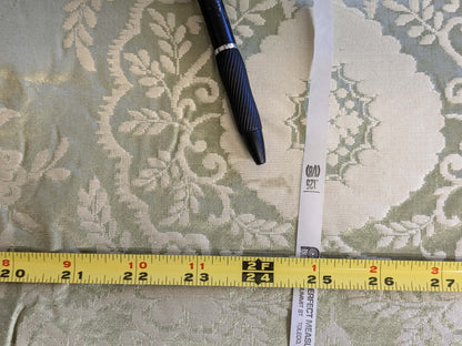 by yard Scalamandre Silk Damask Renaissance Gold Celery Green Medallion Floral DEFECT!