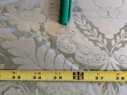 by yard Scalamandre Silk Damask Renaissance Gold Celery Green Medallion Floral DEFECT!