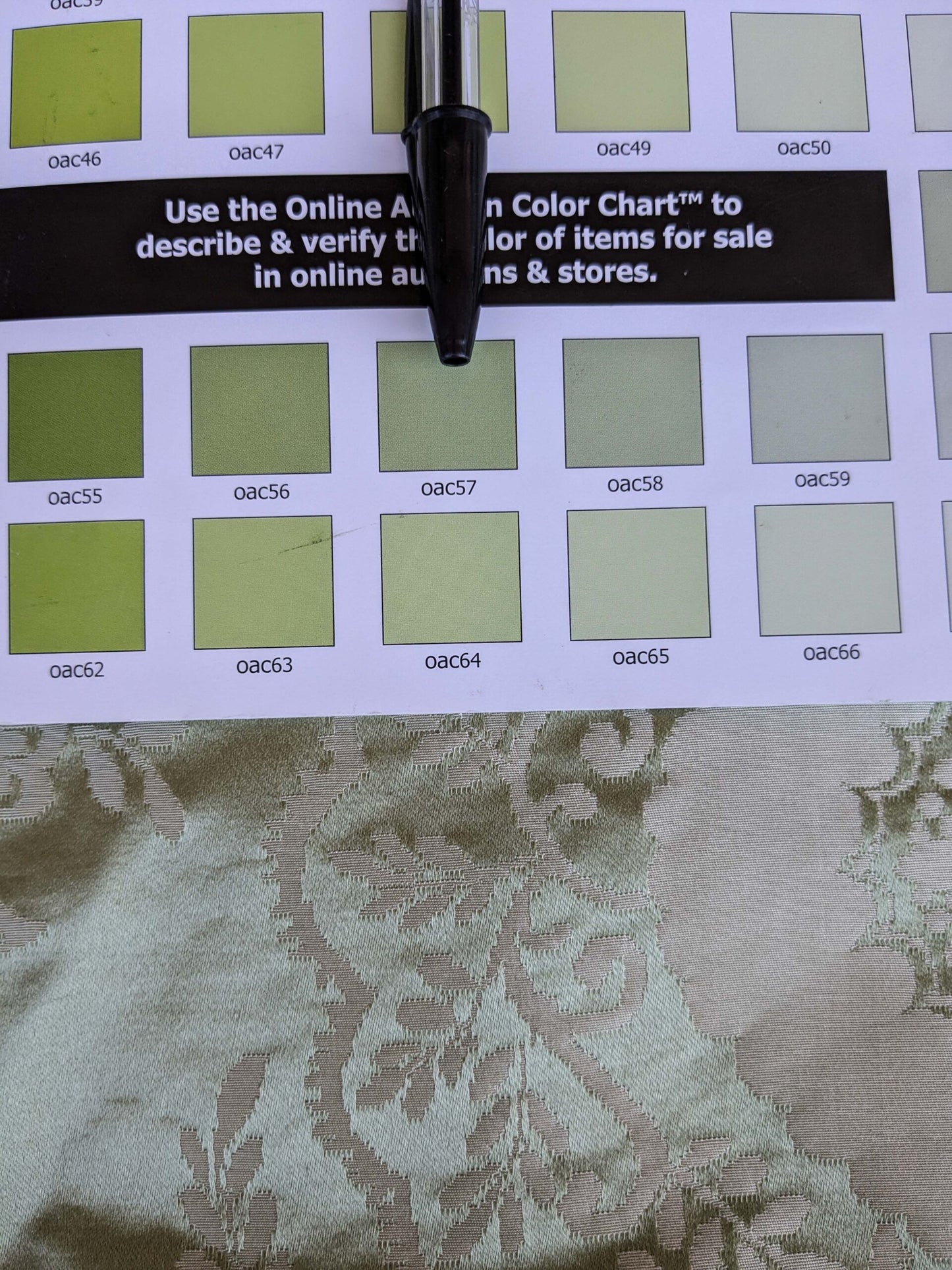 by yard Scalamandre Silk Damask Renaissance Gold Celery Green Medallion Floral DEFECT!