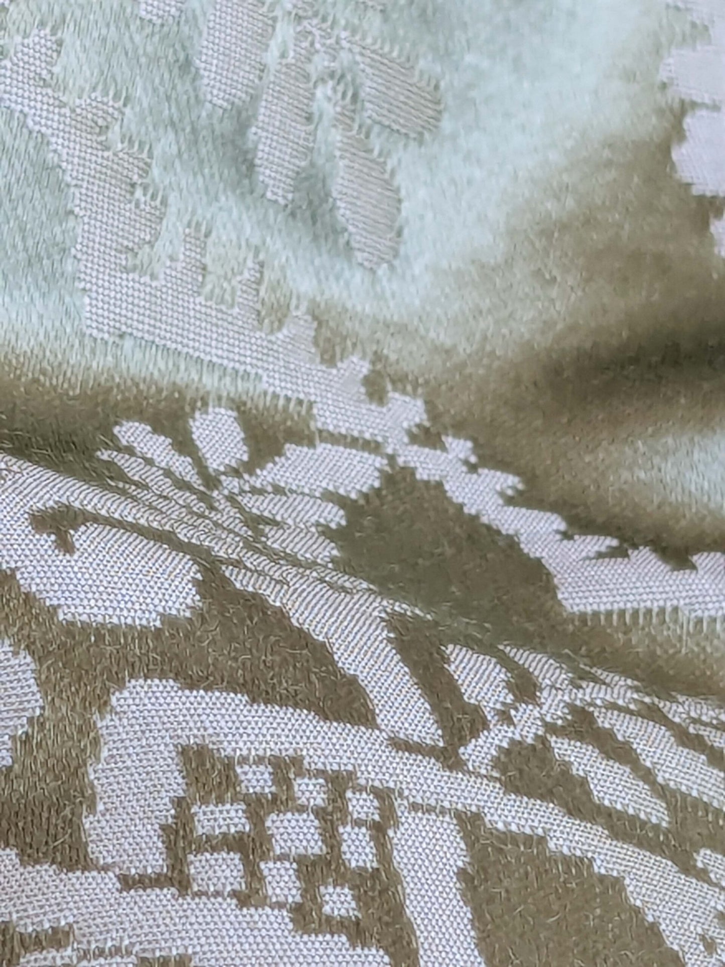 by yard Scalamandre Silk Damask Renaissance Gold Celery Green Medallion Floral DEFECT!