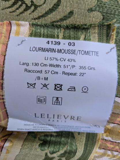 2.9y Scalamandre Lelievre lourmarin Mousse Tomette Medallion Damask Renaissance Stripe Green Red Historic MSRP USD950/y