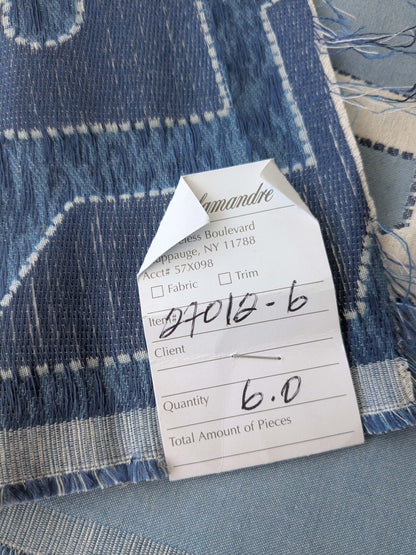 by yard Scalamandre Ming Fretwork Aquamarine Jacquard Chinoiserie Lattice Jacquard  MSRP USD 226/yard