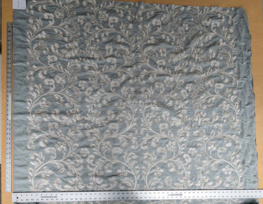 by yard Scalamandre Chiara Embroidery Floral white on Gray MSRP USD 576/Y