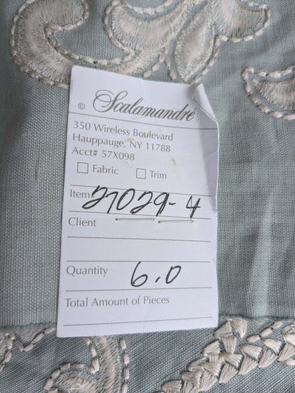 by yard Scalamandre Chiara Embroidery Floral white on Gray MSRP USD 576/Y