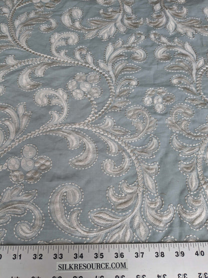 by yard Scalamandre Chiara Embroidery Floral white on Gray MSRP USD 576/Y