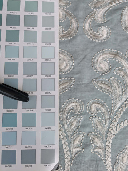 by yard Scalamandre Chiara Embroidery Floral white on Gray MSRP USD 576/Y